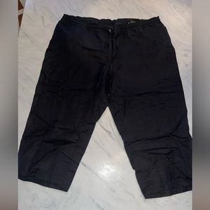 Lane Bryant black linen crop Capri Chino new nwt 20